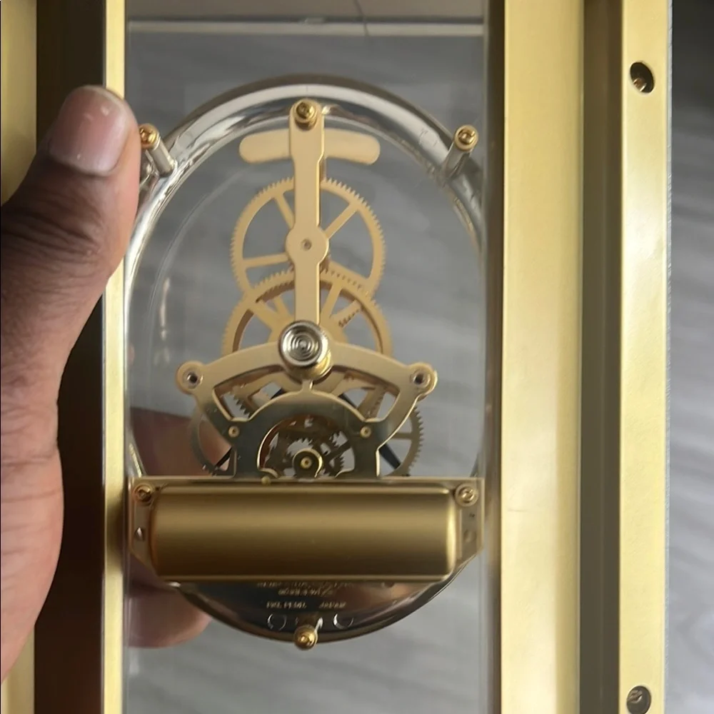 Seiko Gold and Silver Skeleton Quartz Clock